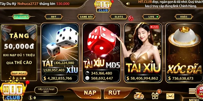 Thành viên nhấn chọn vào tựa game tài xỉu mà mình muốn tham gia