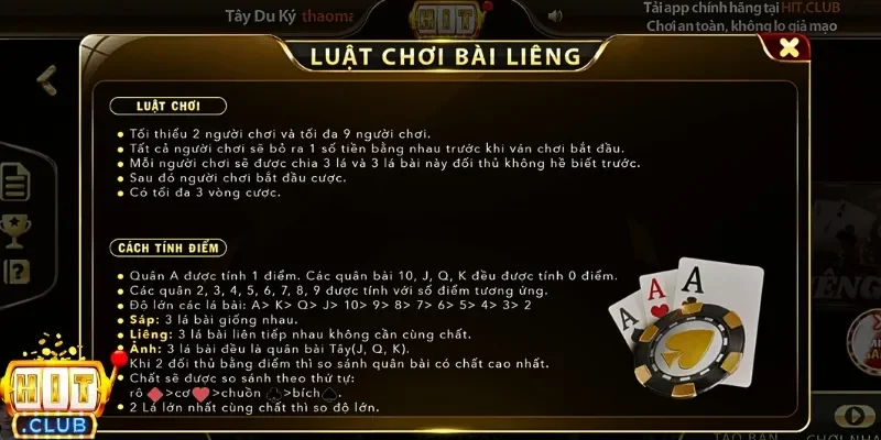 Luật chơi Liêng cơ bản tại cổng game mà người chơi cần nắm